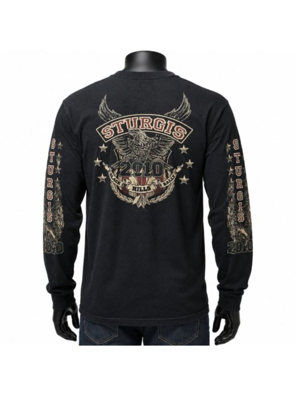 Hot Leathers Sturgis 2010 Black Hills Rally Long Sleeve Graphic T-Shirt 2XL - Picture 2 of 15